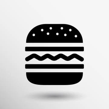 Hamburger web icon burger vector bun logo Illustrazione stock