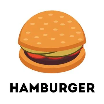 Hamburger on white background. Vector illustration in trendy flat style. ESP 10. Illustration