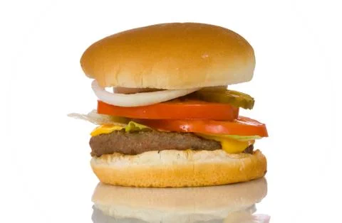Hamburger on white Stock Photos