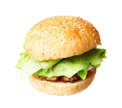 Hamburger on white Stock Photos