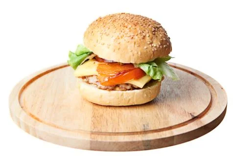 Hamburger on white Stock Photos