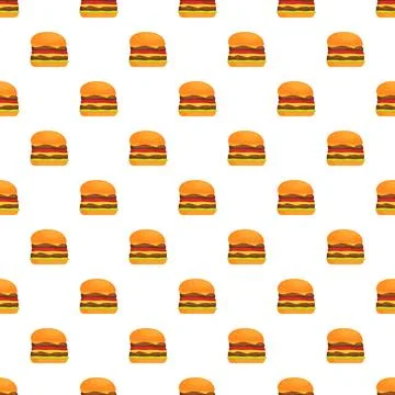 Hamburgers food pattern creating seamless fast food background 스톡 일러스트