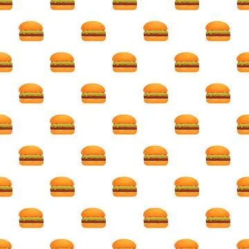 Hamburgers forming seamless pattern on white background 库存插图
