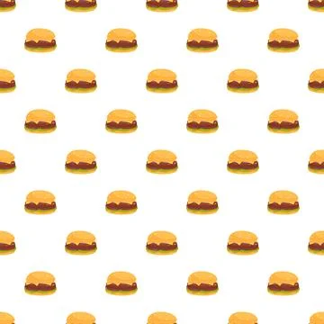 Hamburgers seamless pattern creating fast food background Stock Illustration