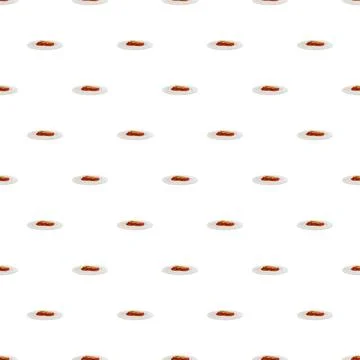 Hamburgers on small plates seamless pattern food Stock Illustration