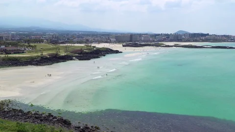 Hamdeok beach, view from Seoubong peak Stock Footage 79589725