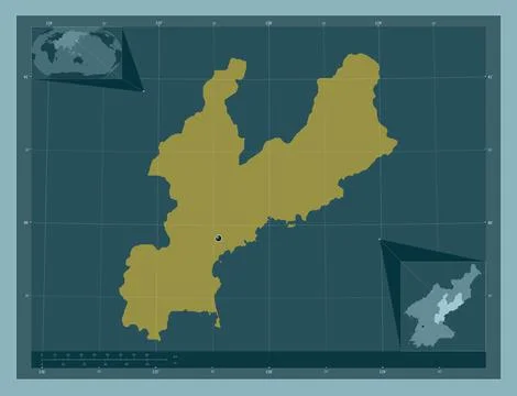 Hamgyong-namdo, North Korea. Solid color shape Stock Illustration
