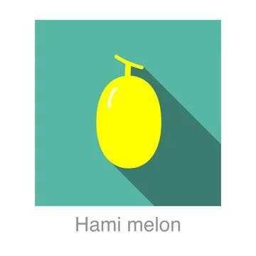 Hami melon fruit flat icon, vector illustration Stock Illustration