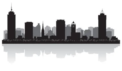 Hamilton canada city skyline vector silhouette Stock Illustration