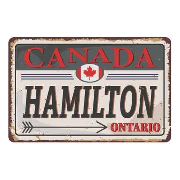 Hamilton, Canada, road sign vector illustration, road table Stock Illustration