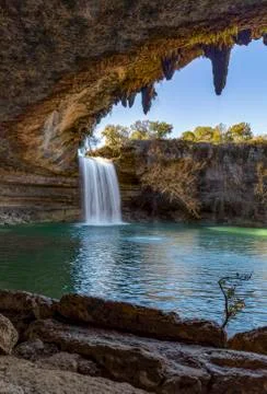 Hamilton Pool Plunge Stock Photos
