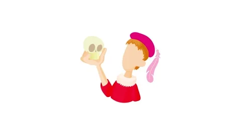 Hamlet actor icon animation Video stock 168937620
