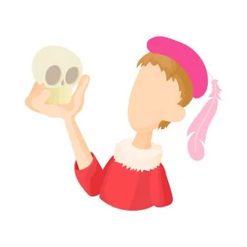Hamlet actor icon in cartoon style Stock Illustration