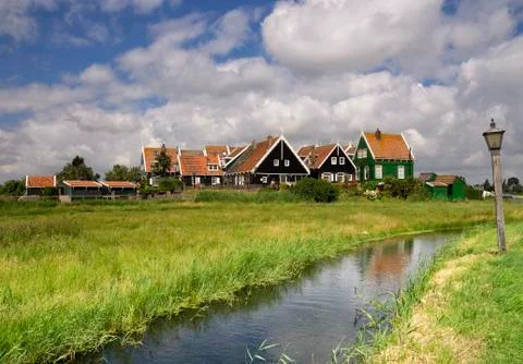 The hamlet Grotewerf on Marken Stock Photos