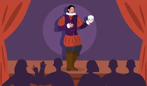 Hamlet at scene vector Stock Illustration