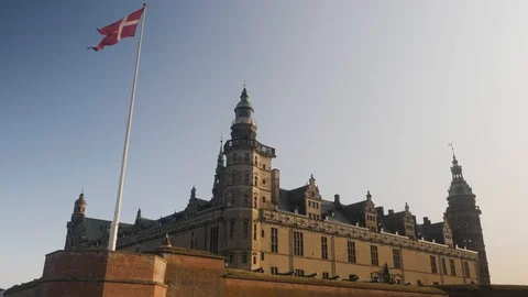 Hamlet's Castle in Helsingor, Denmark Stock Footage 129516014