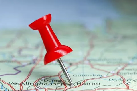 Hamm, Germany pin on map Stock Photos