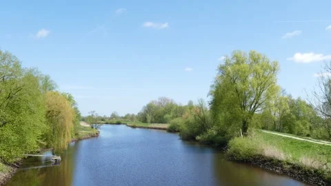 Hamme, Ritterhude, County Osterholz, Lower Saxony, Germany, Europe Stock Footage 241786018