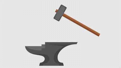 Hammer and anvil. Stock Footage 256221554