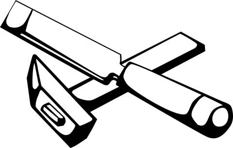 Hammer and chisel for carving 库存插图