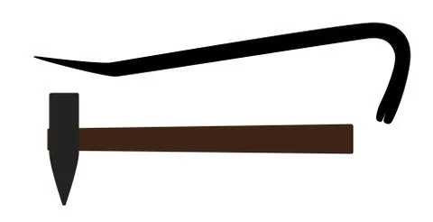 Hammer and Crowbar. Construction Tools. Vector Illustration. イラスト素材