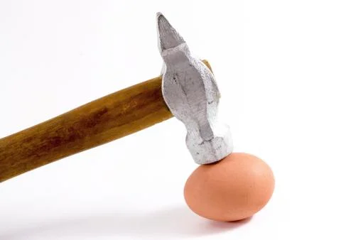 Hammer and Egg. Stock Photos
