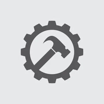 Hammer and gear Stock Illustration