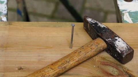 Hammer and nail Stock Footage 11148262