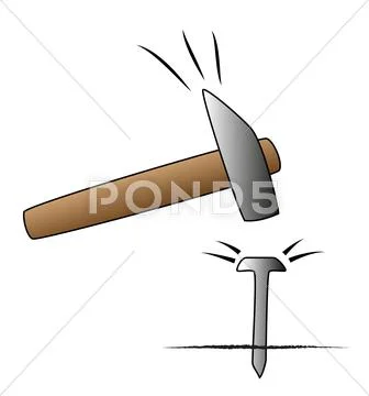 Hammer and nail Stock Illustration