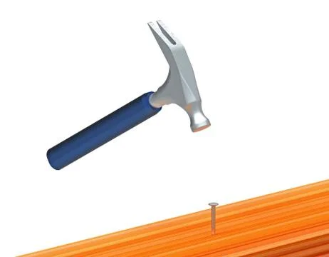 Hammer and nail Stock Illustration