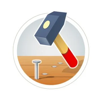 Hammer and nail Stock Illustration