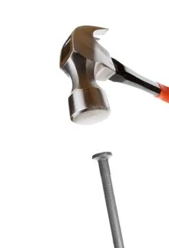 Hammer and nail Foto stock