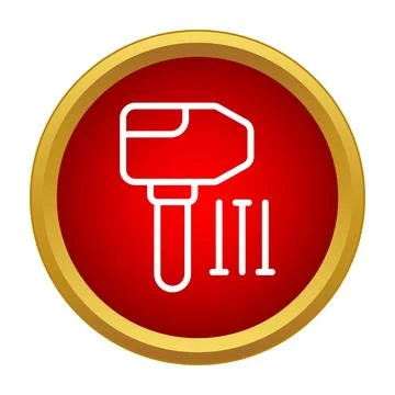 Hammer and nails building construction tool icon Stock Illustration