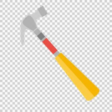 Hammer and nails for construction or repair on checkered background Illustrazione stock