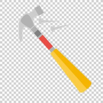 Hammer and nails for construction or repair on checkered background Stock Illustration