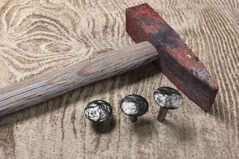 Hammer and nails Stock Illustration