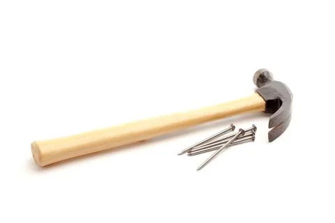 Hammer and Nails Isolated Stock Photos