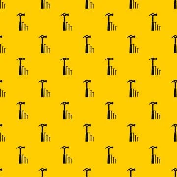 Hammer and nails pattern 스톡 일러스트