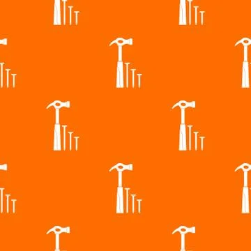 Hammer and nails pattern seamless Stock Illustration