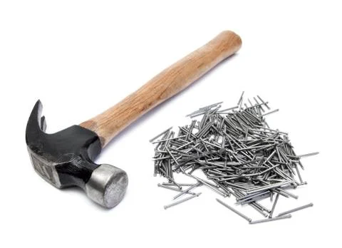 Hammer and nails Stock Photos