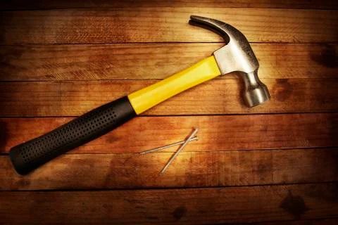 Hammer and nails Stock Photos