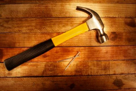Hammer and nails Stock Photos