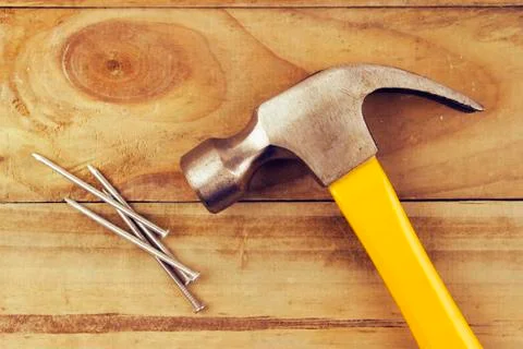 Hammer and nails Stock Photos