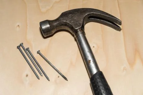Hammer and nails Stock Photos