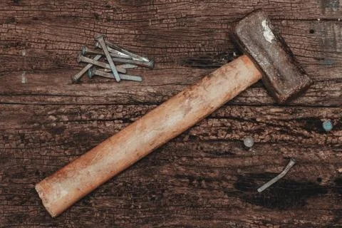 Hammer and nails. Stock Photos