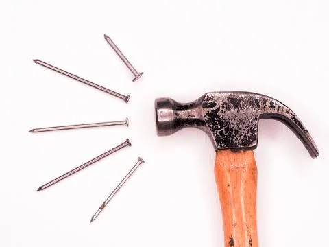 Hammer and nails Stock Photos