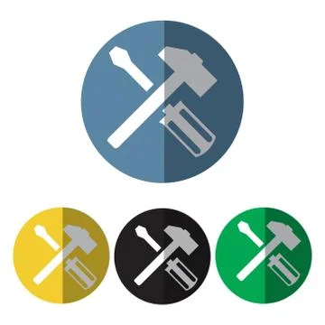 Hammer and screwdriver icon Иллюстрация