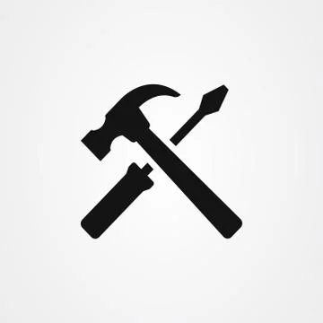 Hammer and screwdriver icon vector illustration Illustrazione stock