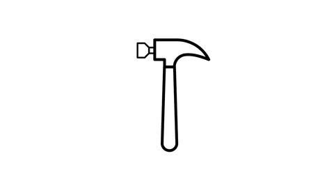 Hammer and screwdriver icons displayed on a black background, symbolizing t.. Stock Footage 333663188