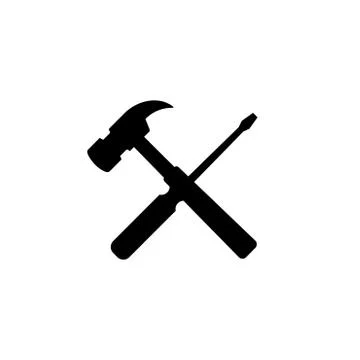 The hammer and screwdriver. Isolated Vector Illustration Stock Illustration